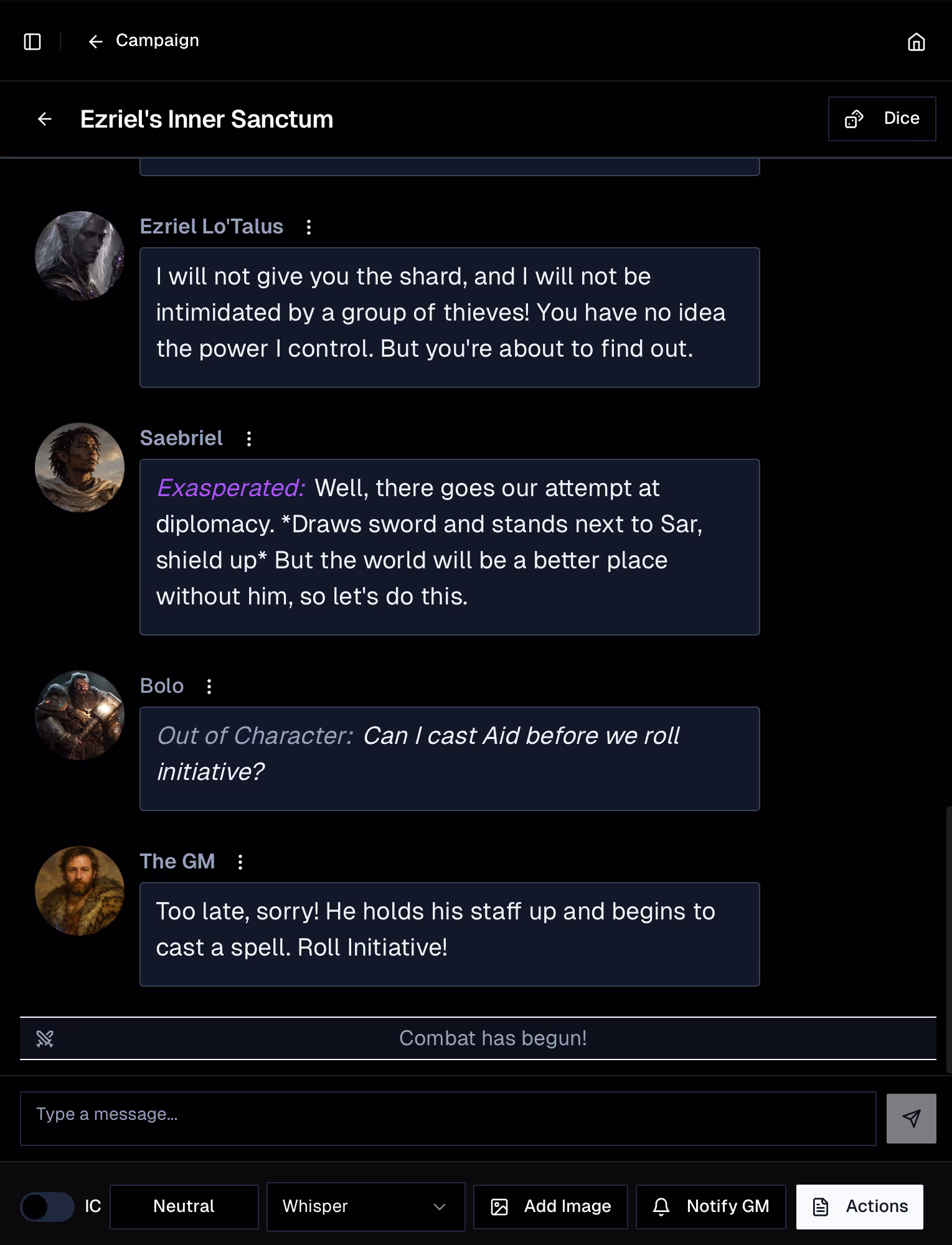 A chat that sounds like a table.