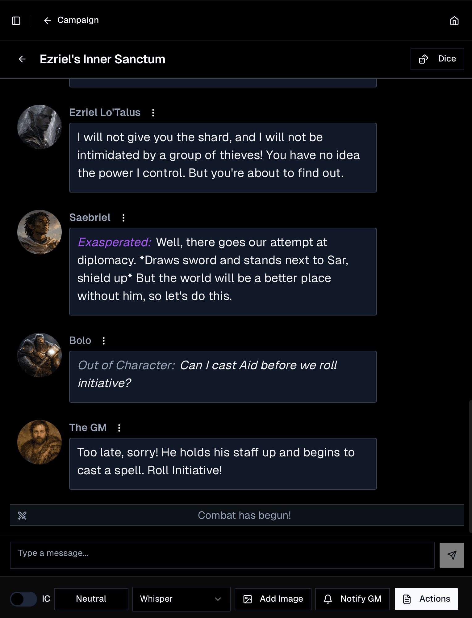 A chat that sounds like a table.